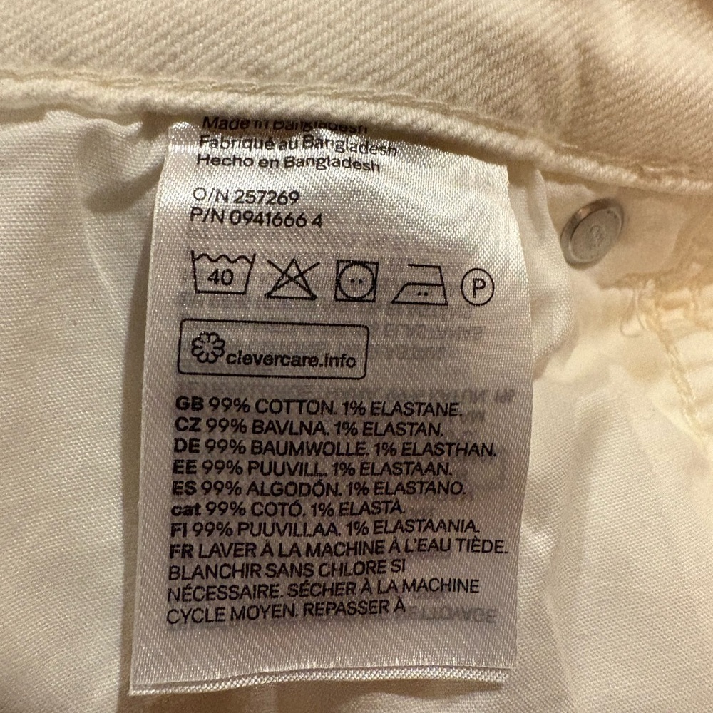 H&M HIGH RISE SLIM STRAIGHT ANKLE JEANS OFF WHITE size 10 NWOT - Picture 9 of 14